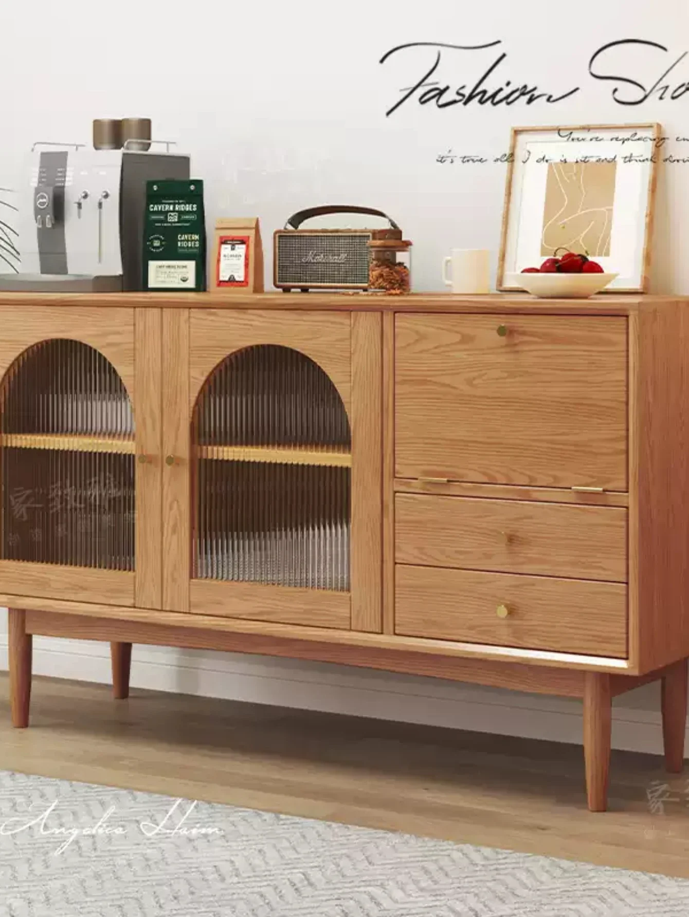 Casier de salon en bois massif