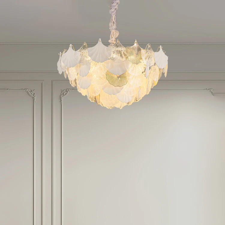 

Designer art glass dining room light new ginkgo biloba chandelier bedroom room