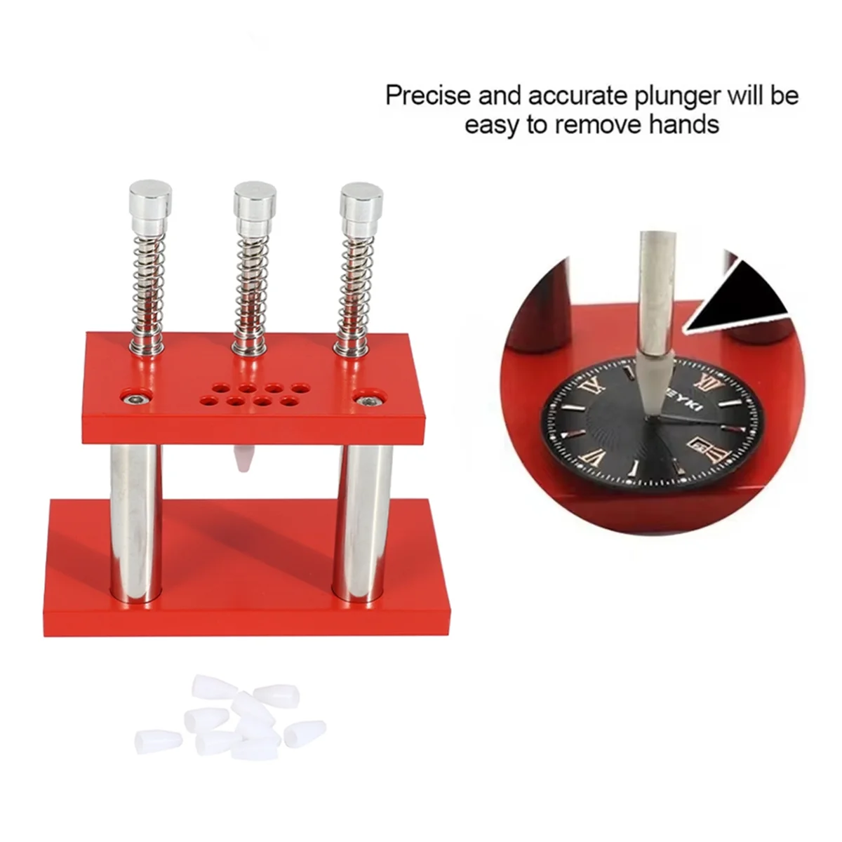 

AOAO-3 Press Heads Watch Hand Presser with Covers Setting Fitting Set Watchmaker Wristwatch Repair Tool
