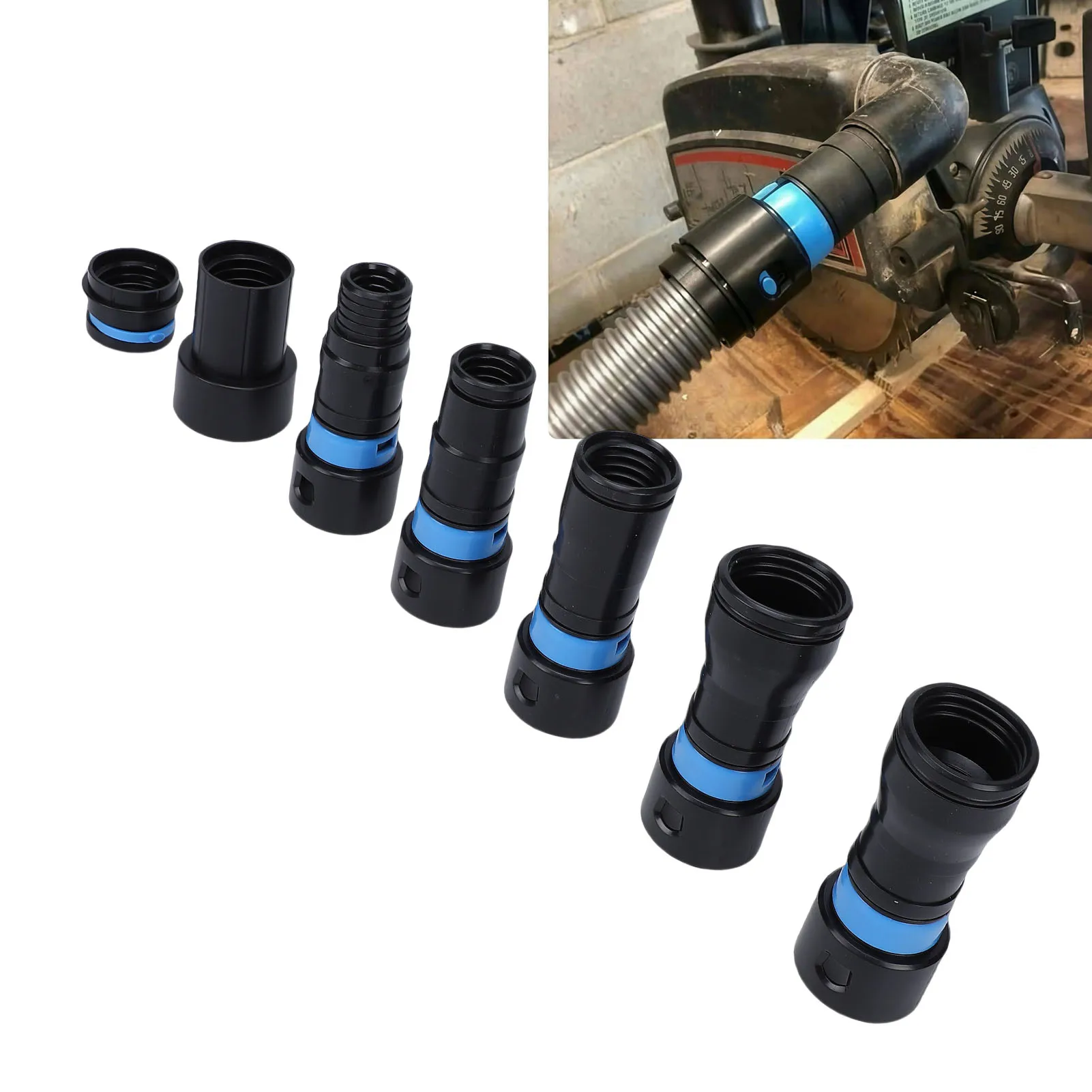 7PCS Vacuum Hose Expansion Adapters Dust Collection Quick Connectors for Home Workshop Vacuuming System Power Tool Sander