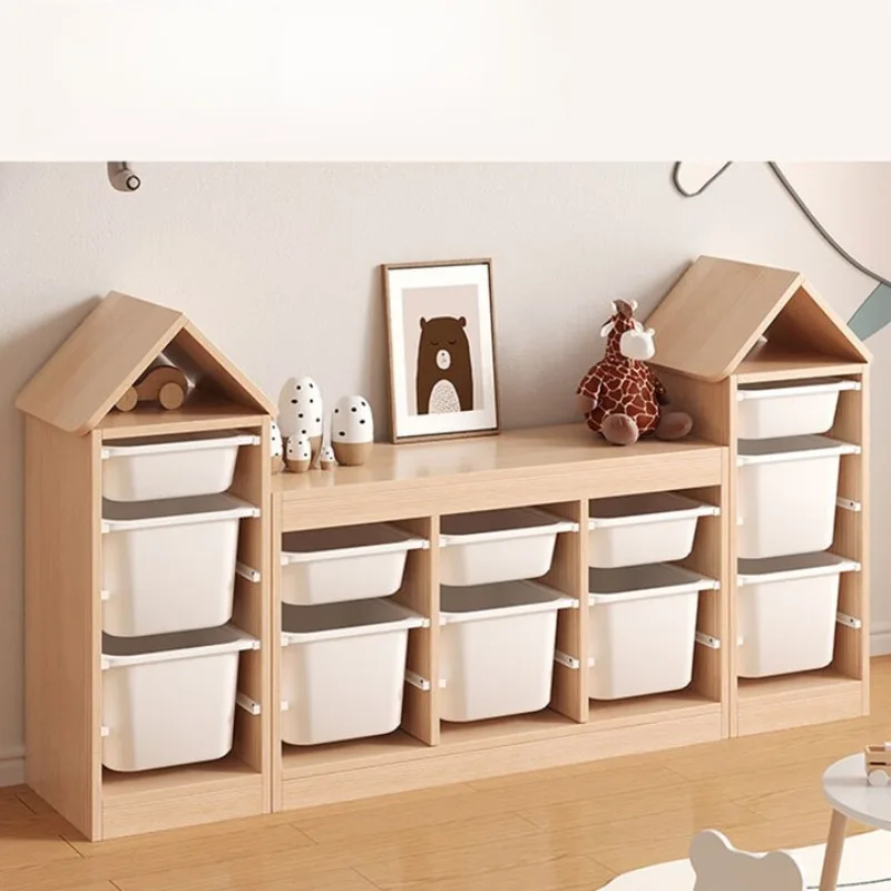ตู้เก็บของเด็ก ตู้ลิ้นชักไม้จริง ความจุขนาดใหญ่ ชั้นวางหนังสือ ชั้นวางของ ชั้นวางแบบผสมผสาน ตู้เก็บของสำหรับเด็ก