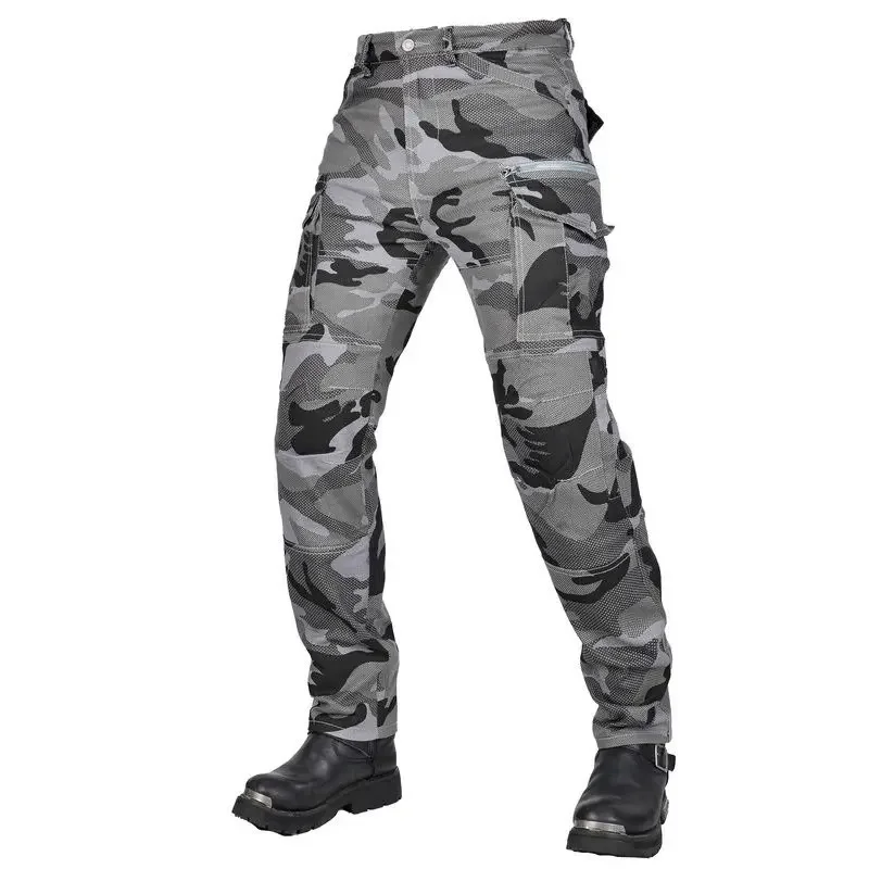 

Volero Motorcycle Riding Protecion Jeans Motocross Knight Casual Cycling Pants Camo Gray Moto Overall Loose Straight Trousers