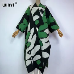 WINYI winter dress for women 2023 Luxury Fur Loose OverCoat Thick Warm long down coat fashion cardigan Middle East winter abaya