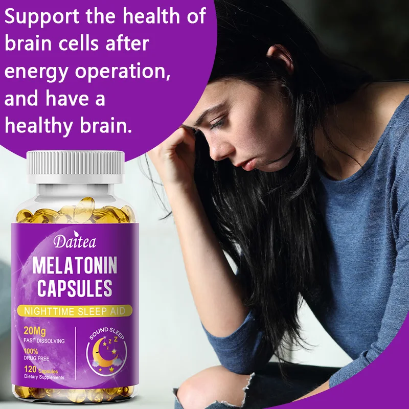 Melatonin 20 Mg Quick Dissolve 120 Capsules | Nighttime Sleep Aid for Better Sleep, Vegan, Non-GMO, Gluten Free