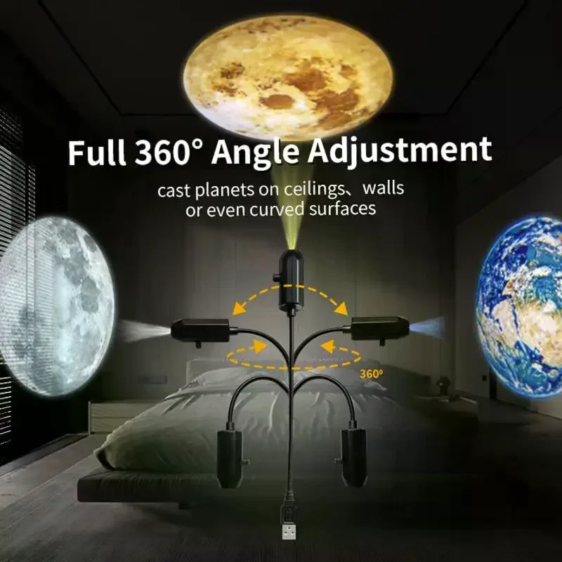 Sleep Under the Stars! USB Planet Projector, Transforms Your Ceiling into a Starry Night Sky