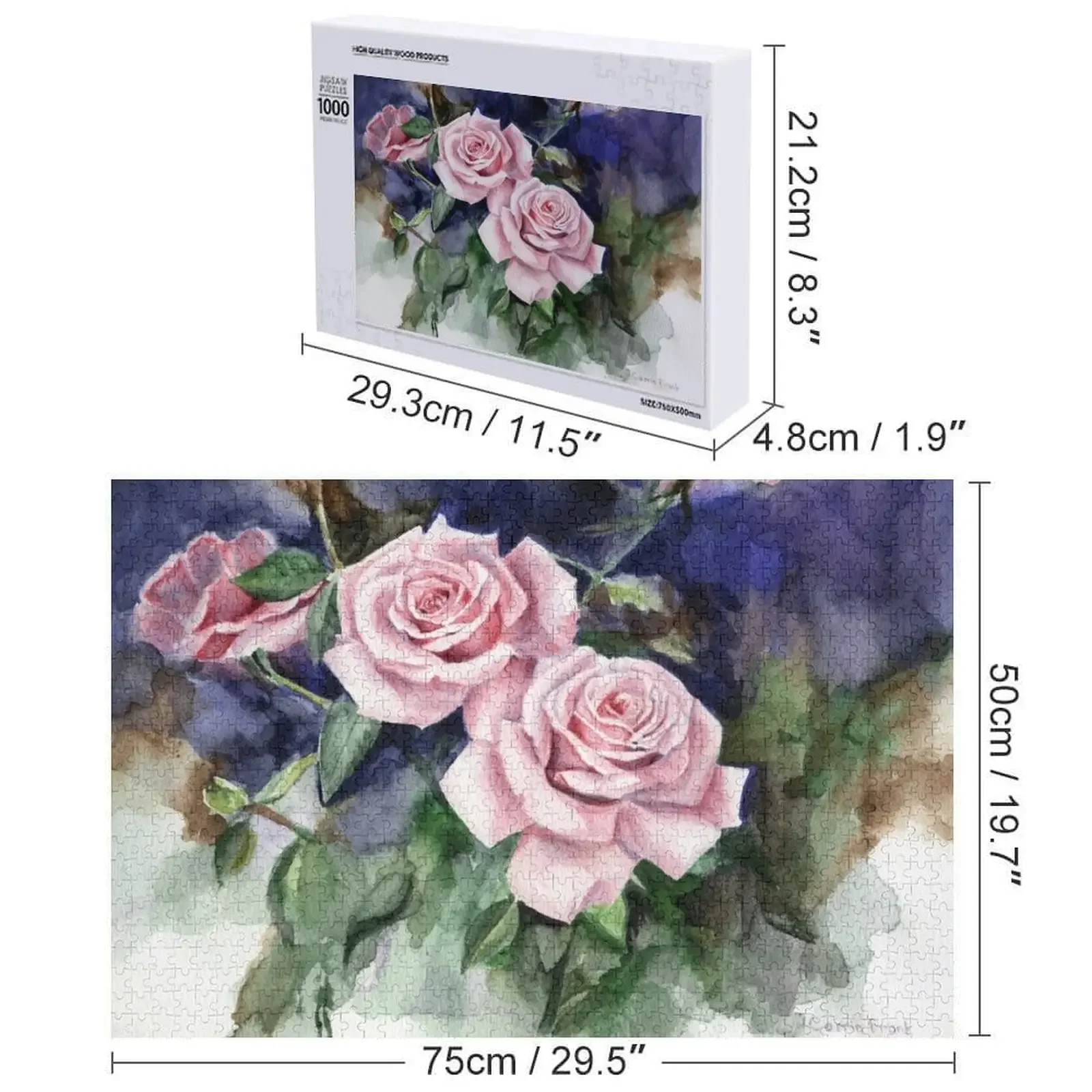 Pintura em aquarela rosa - O que está em uma rosa? Quebra-cabeça Animal Decoração de madeira Pinturas Quebra-cabeça