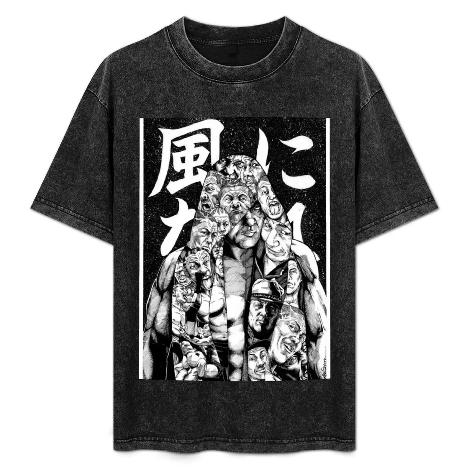 Camiseta KAZE NI NARE (BLANCA) de manga corta de talla grande para hombre