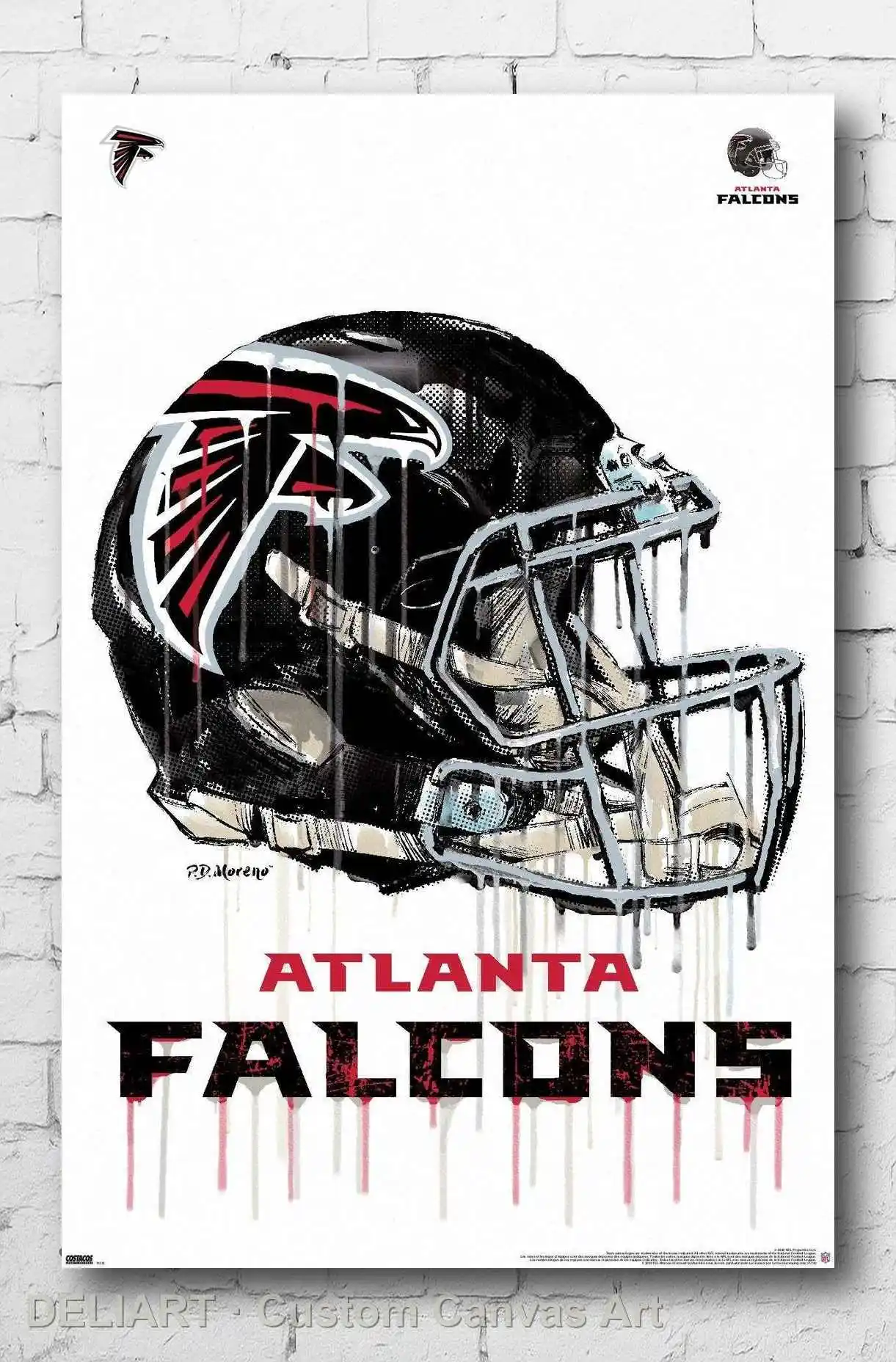 

ATLANTA FALCONS - DRIP HELMET Canvas Poster Custom Size Available Room Decoration Home Decor Wall Art