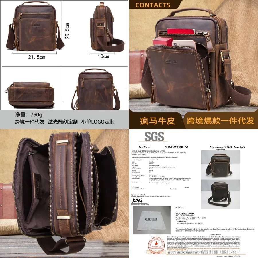 【Nuevo estilo】Mochila retro Black Angel de cuero de vaca para hombre, mochila multifuncional informal de doble propósito para hombre, de cuero genuino