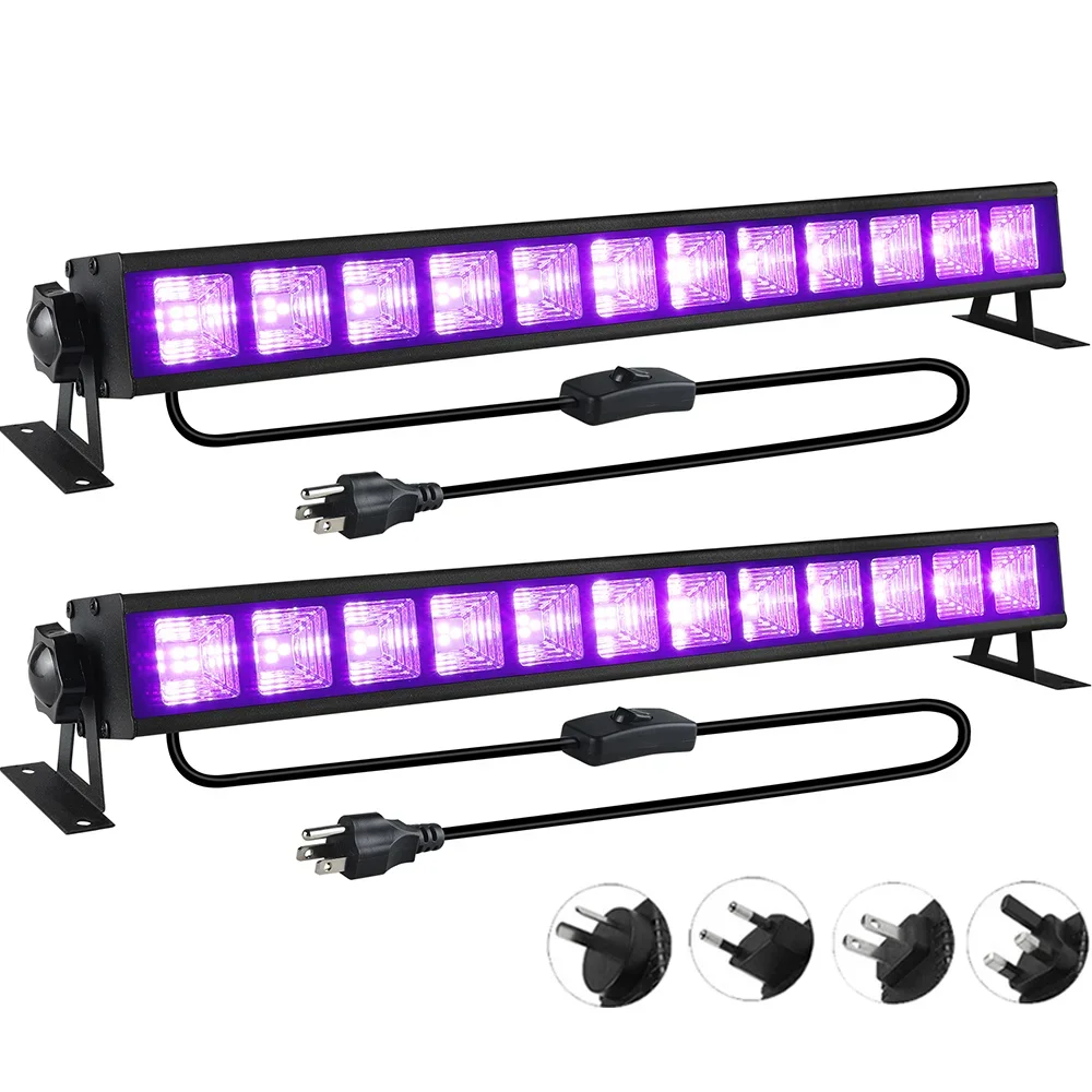 40 LED Black UV Light 40W Blacklight Bar Switch Light Up Glow in The Dark forniture per feste per Halloween fluorescente Poster Stage