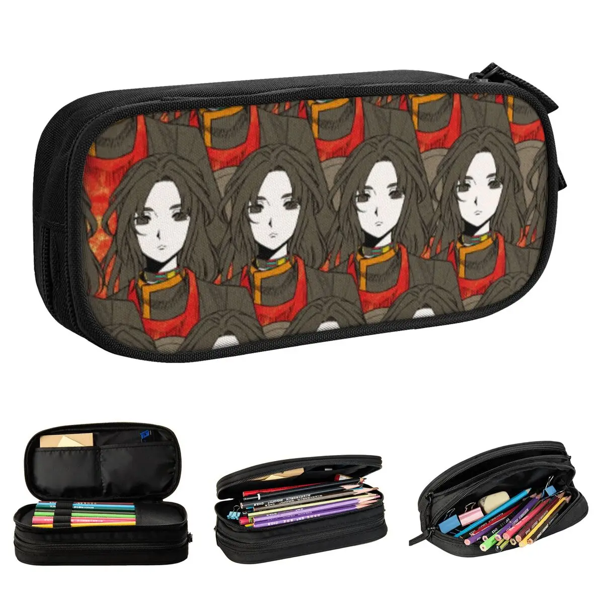 Cute Kai Satou Pencil Case, Death Game, Your Turn to Die, Pencil Pouch, Pen Holder for Girl and Boy, Large Storage Bag, Papelaria