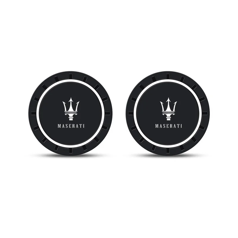 PVC Silicone Car Coaster Water Cup Slot Non-Slip Pad Drink Mat For Maserati Quattroporte GranTurismo MC20 Levante Grecale Coupe