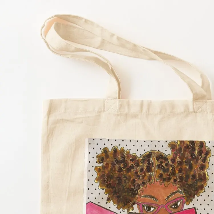 Bookish Black Girl Magic With Grey Dots Tote Bag Big bag women tote bags aesthetic Candy bags cute tote bag