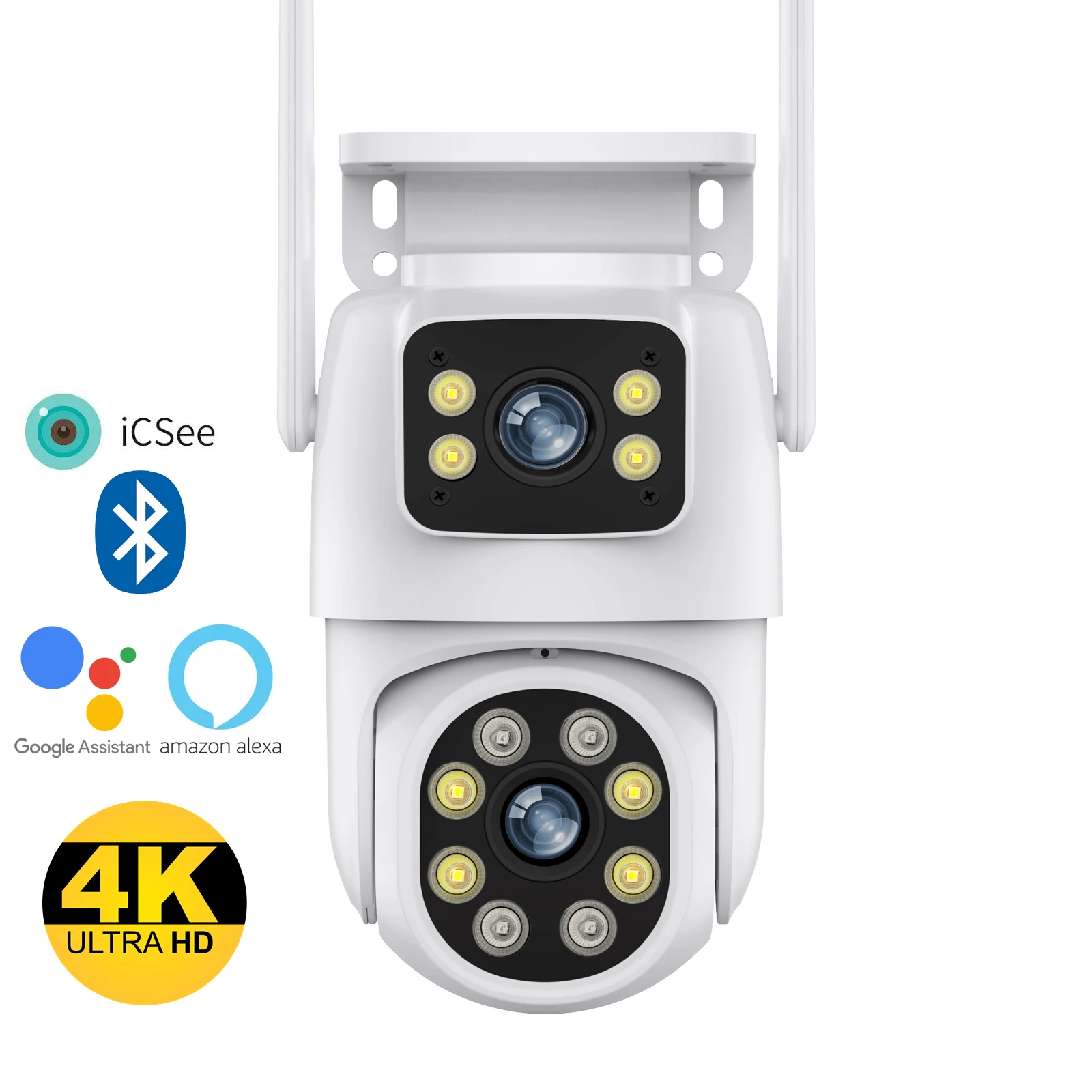 Gadinan 8MP 4K HD WiFi IP Camera Outdoor Dual Lens Screen PTZ Auto Tracking POE sicurezza videosorveglianza CCTV Alexa iCSEE