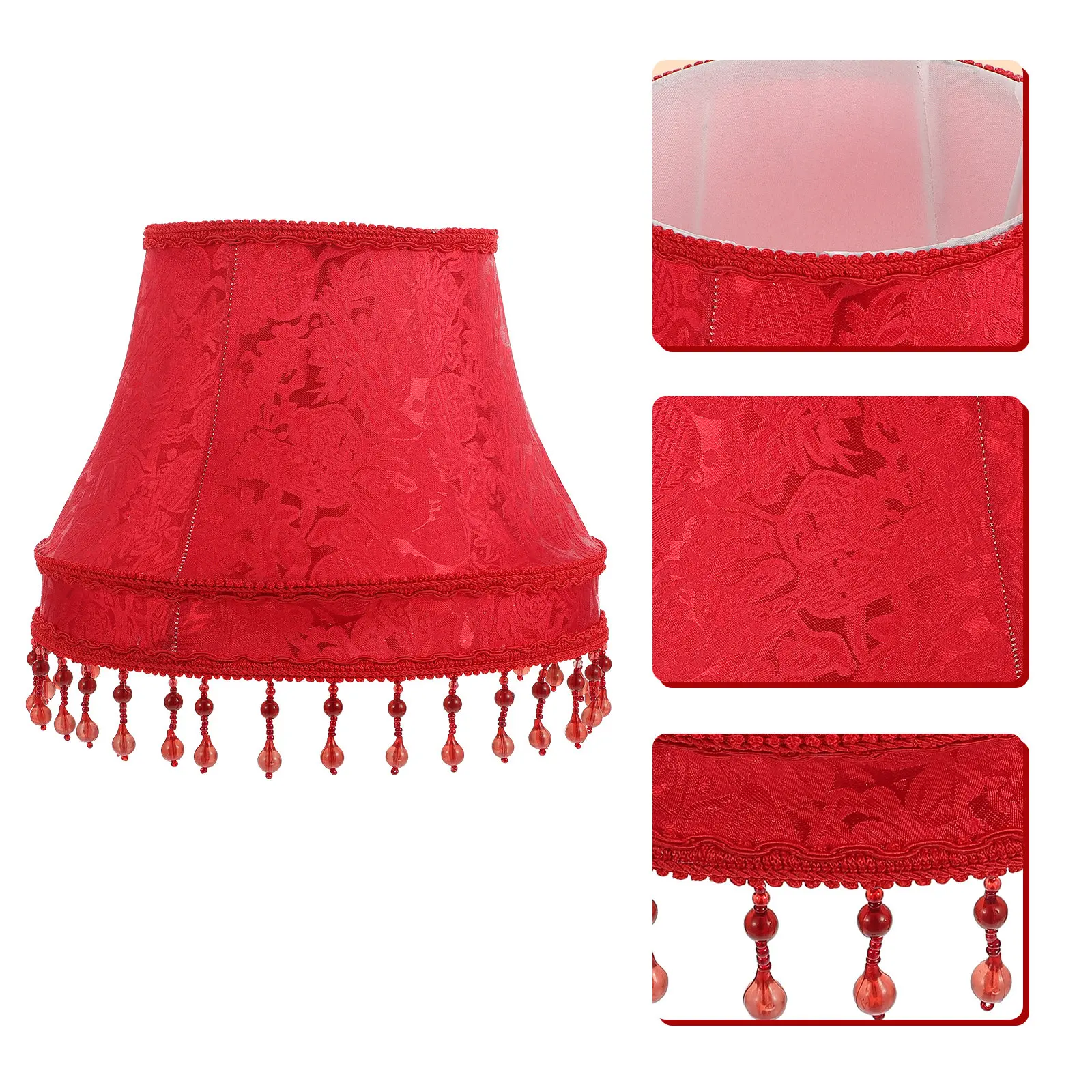 

1 шт. Винтажный европейский тканевый абажур в стиле ретро с бусинами, декоративный чехол для настольной или напольной лампы, аксессуар для декоративного освещения