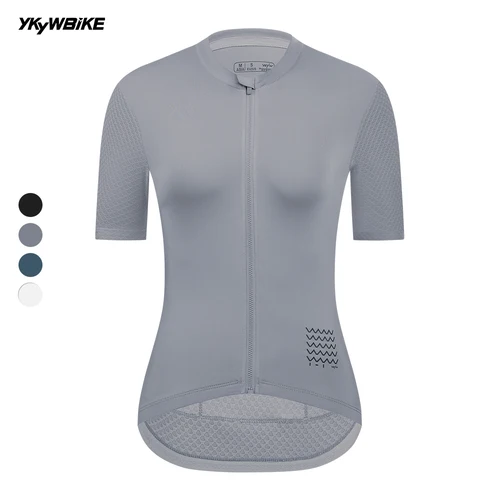 Imagen 2 del producto YKYWBIKE 2025 Jersey de ciclismo para mujer, camiseta de manga corta para bicicleta de carretera, Jersey de bicicleta para mujer, ropa de ciclismo profesional reflectante transpirable