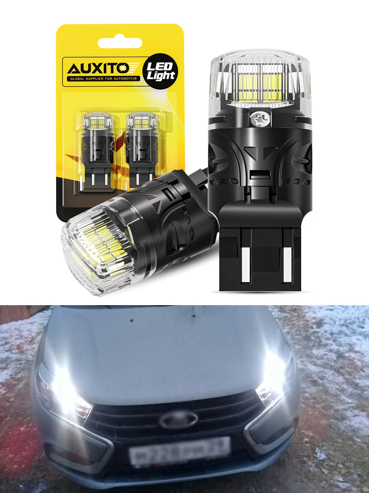 AUXITO 2 szt. T20 LED W21/5W 7443 Żarówka LED biała DRL Canbus Światła postojowe do jazdy cofania do samochodowej lampy samochodowej 7440 W21W 12V — zdjęcie 2