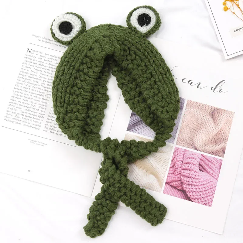 Spring Women Cute Green Frog Hat Crochet Knitted Hat Costume Beanie Hats Cap For girl Gift Hip-hop Cap Photography Prop Party