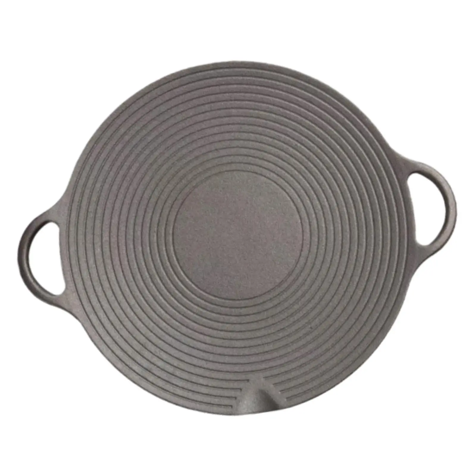 Heavy Duty Cast Iron Grill Pan Round Barbecue Meat Plate for Korean BBQ Fish Home Camping