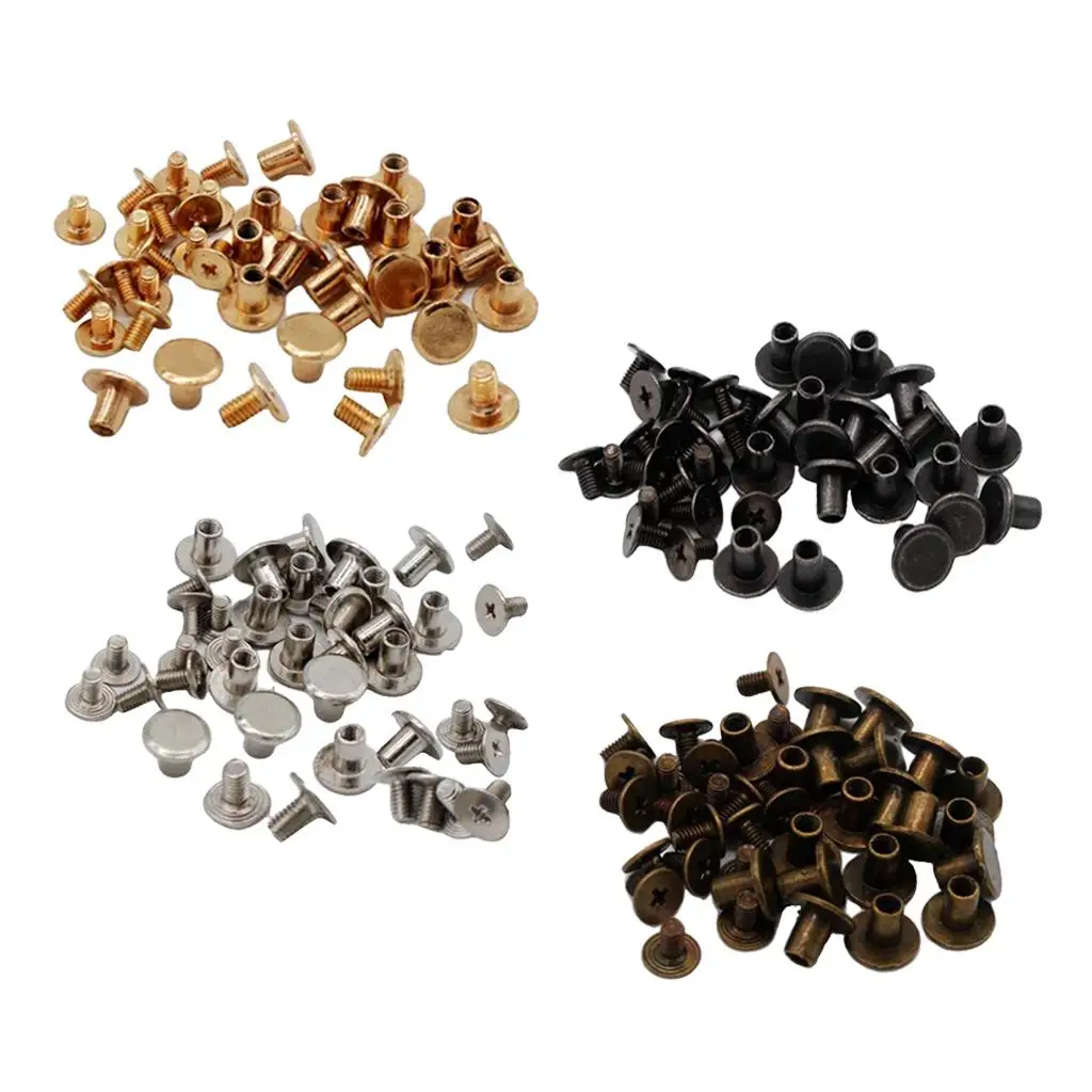 20 Set Rivets Binding Punk Fasteners for Jackets Bags Coat Document