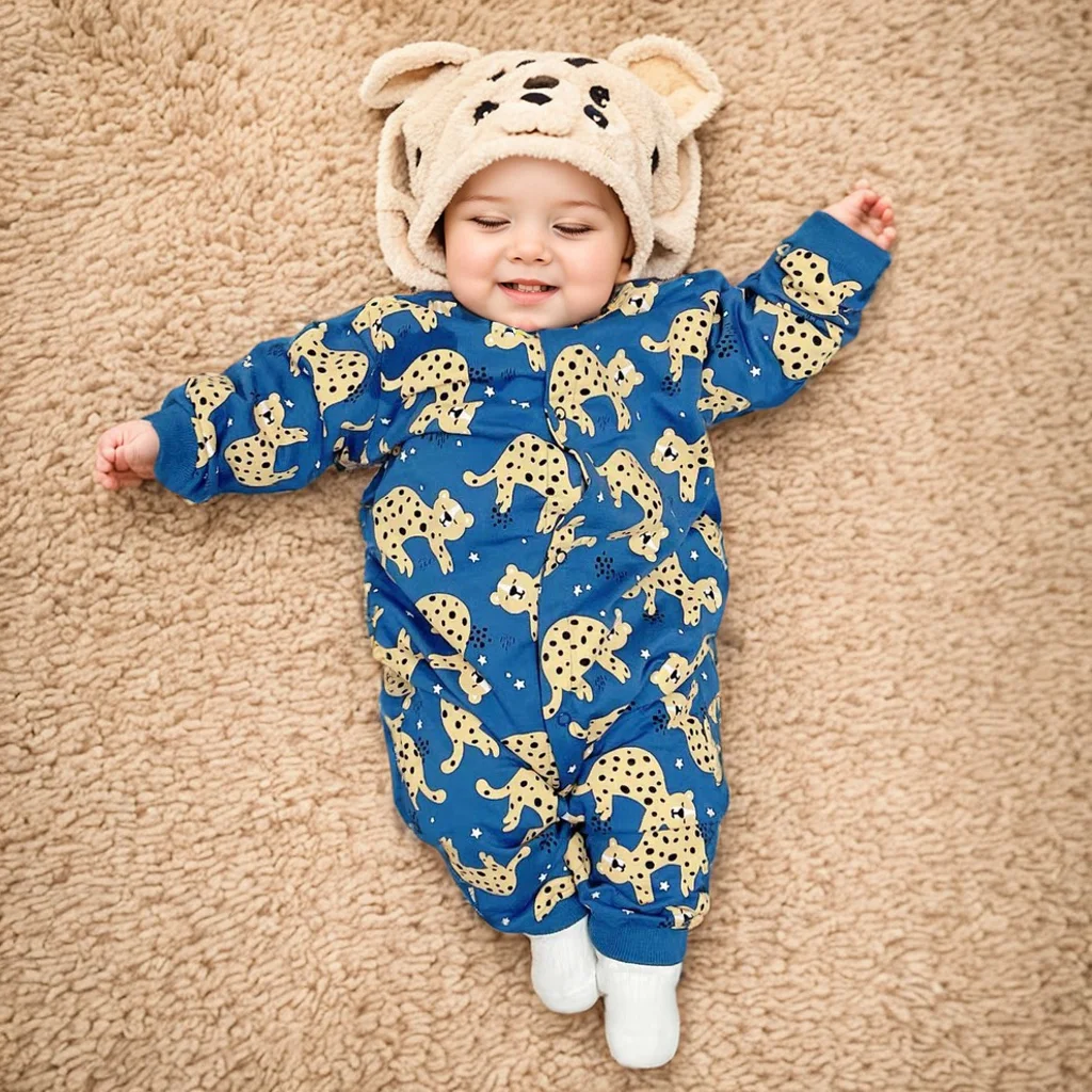 Sanlutoz Cartoon Baby Rompers Long Sleeve Infants Jumpsuits Cute Winter Casual