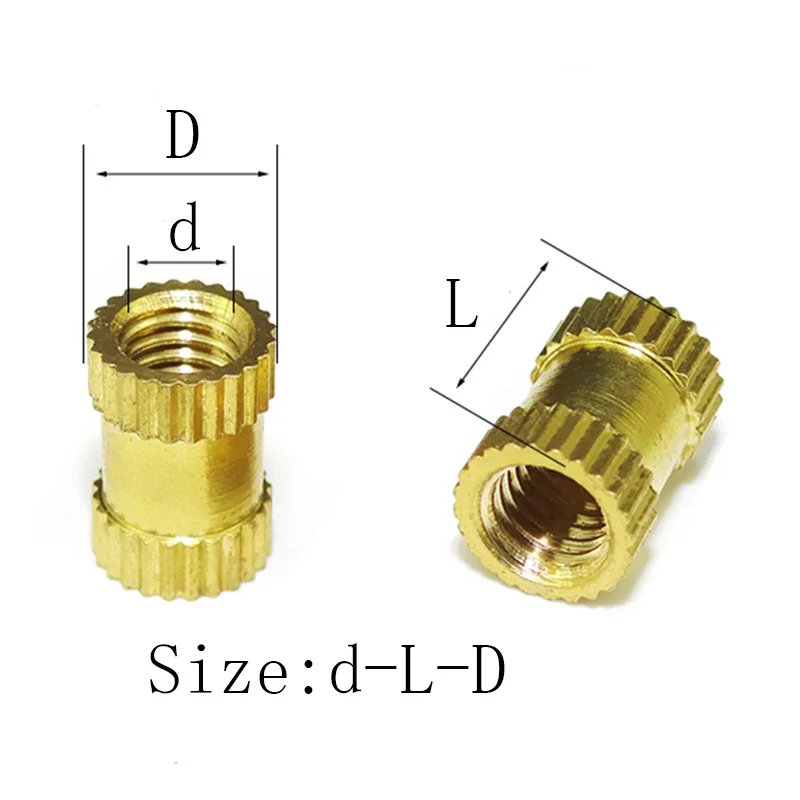 Copper Inlay Nuts, Injection Molded Copper Nuts, Embedded Parts, Knurled Nuts M2 M2.5 M3