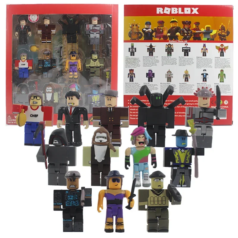 12pcs Game Roblox Figure Themed Collectible Figurines with Accessories Doll Model Toys for Birthday Gifts