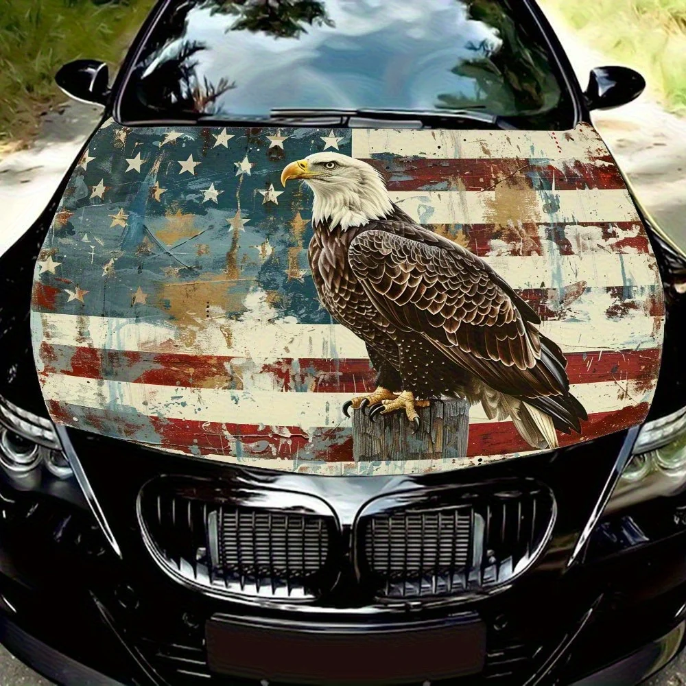 

Белосатый морской орл, капот двигателя автомобиля, ПВХ наклейка, виниловый узор с принтом, декоративная индивидуальная наклейка автомобиля, фон с Ame