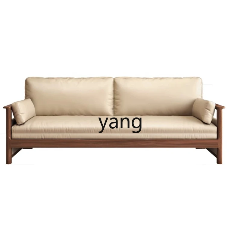Lmm solid wood sofa bed modern push-pull retractable small apartment multi-functional storage bed