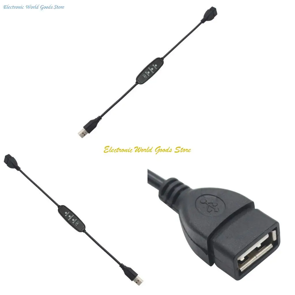 

A3PD 35cm USB Cable Three Speed Control Line with Dimmer Switches Cable Extension Toggle for USB Lamp Fan