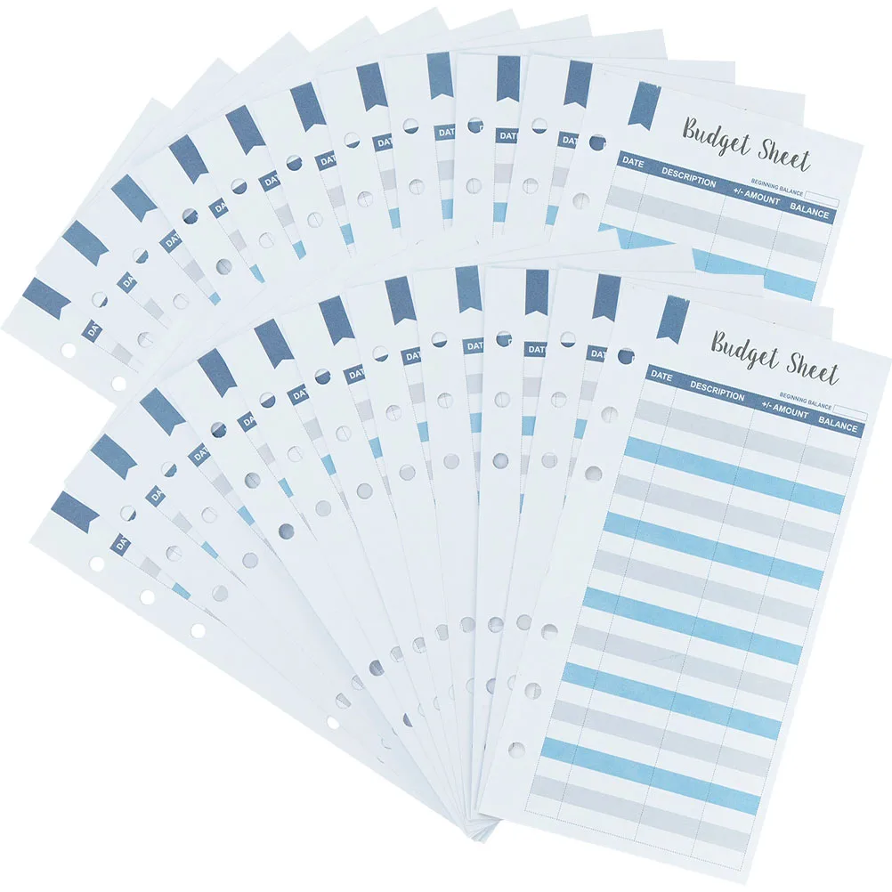 

Sheets With Hole Cash Recording Cards Expense Tracker Binder Refill Planner Inserts For Home Office Business Supplies