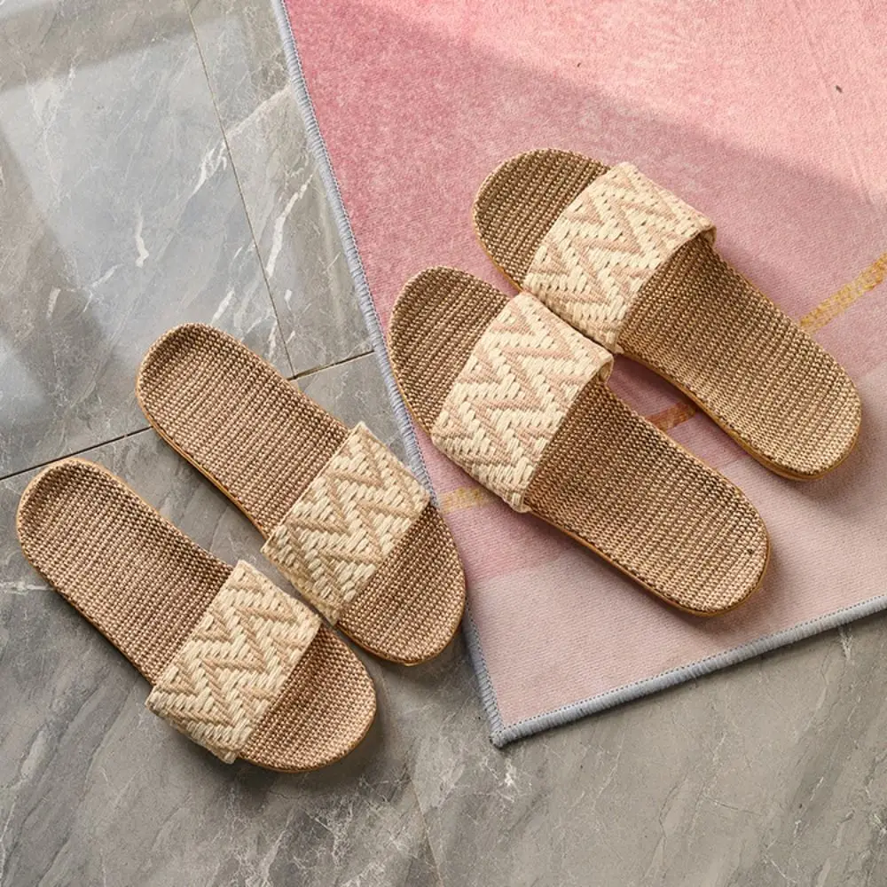 

Льняные тапочки в этническом стиле, мягкие впитывающие пот льняные шлепанцы, нескользящая обувь, лоскутные тапочки на плоской подошве, домашние тапочки
