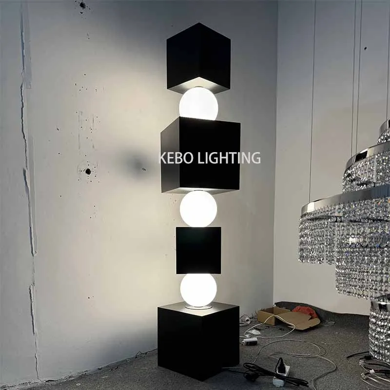 

Modern Luxury Design Grand Lobby and Foyer Decorative Steel Floor Lamp Acrylic Art Interior Art Standing Light