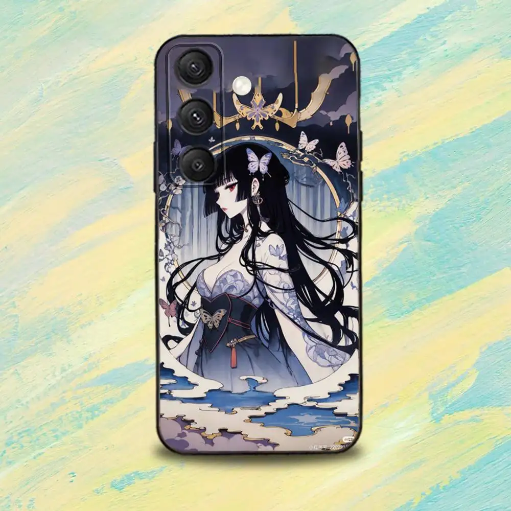 Casing Ponsel COOL H-HOLiC-ES untuk Samsung S22,S24,S25,S23,S20,S30,S21,Ultra,Plus,5G,Fe,Lite Penutup Ponsel Silikon Hitam