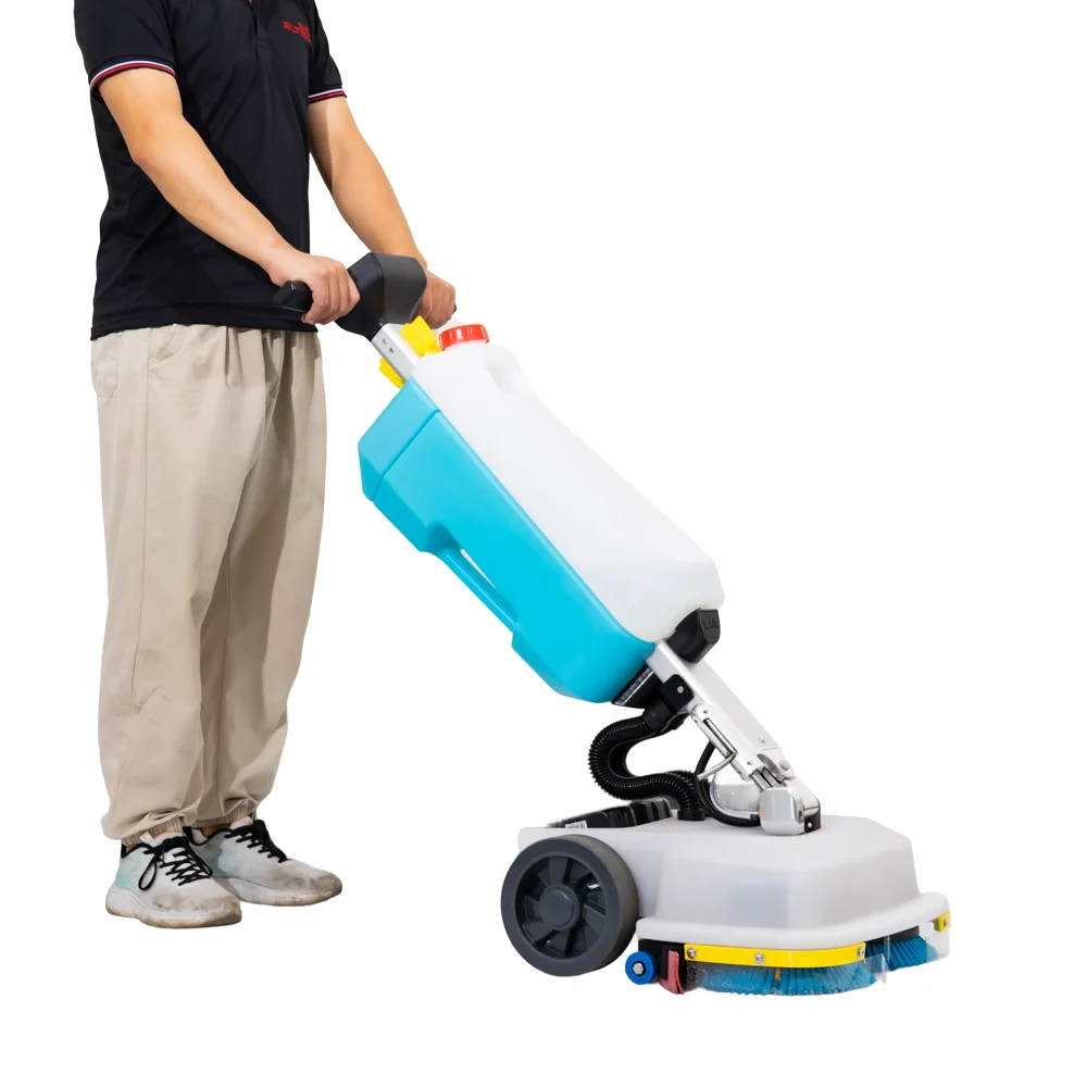 Industrial portable floor scrubber,  walk-behind, 420mm cleaning width