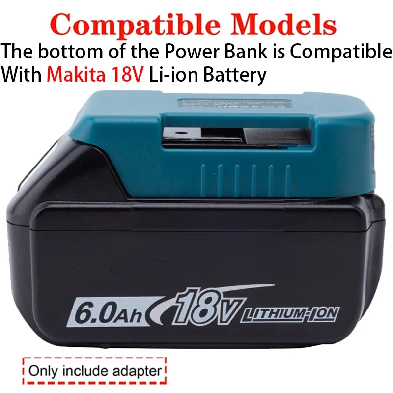 Battery adapter power bank for Makita 18V Li-ion battery with USB and Type-c interface mobile phone fast charging power bank