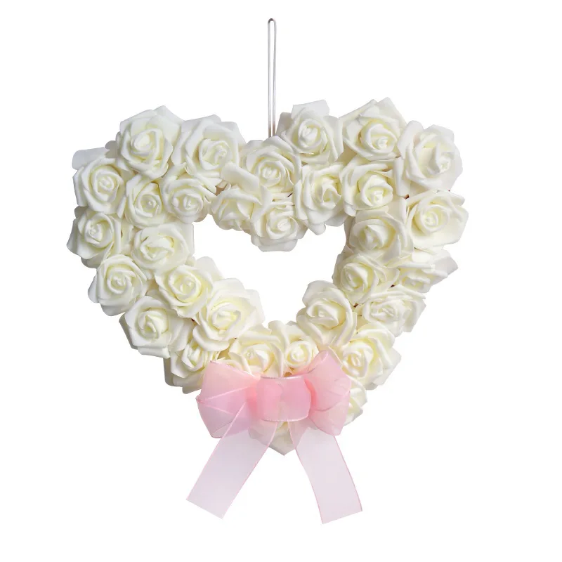 Valentine's Day Simulation White Rose Garland Romantic Love Garland Outdoor Wedding Scene Decoration Props