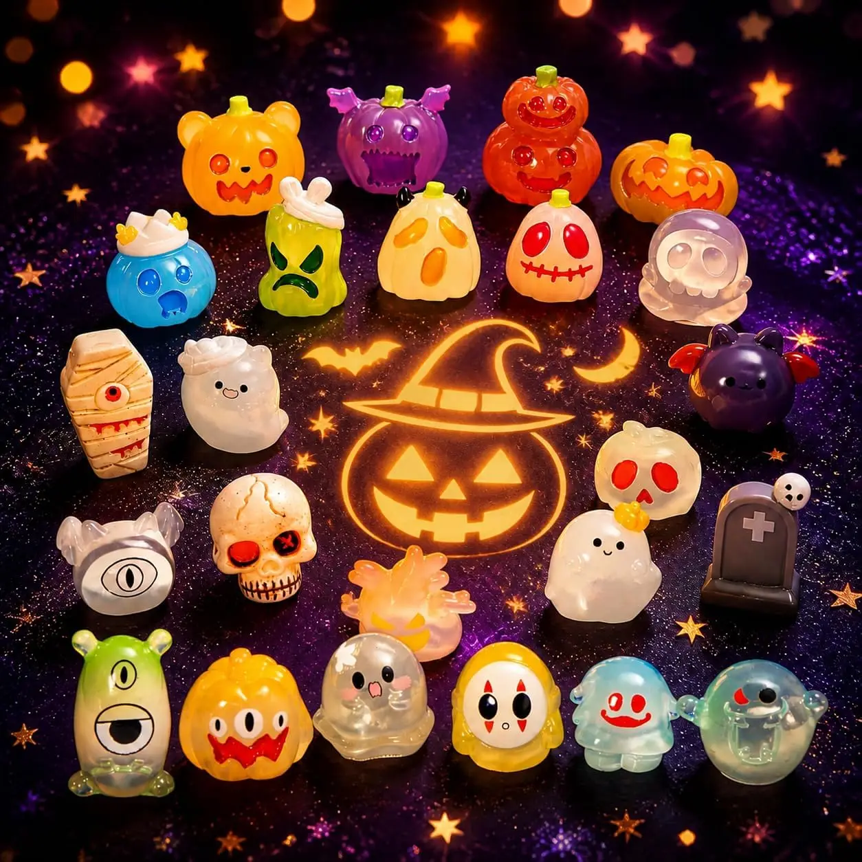 Figuritas de Resina que Brillan en la Oscuridad para Halloween, Calabaza, Calavera, Diablo, Decoración de Micropaisajes, Jardín de Hadas, Manualidades, Decoraciones para Fiestas