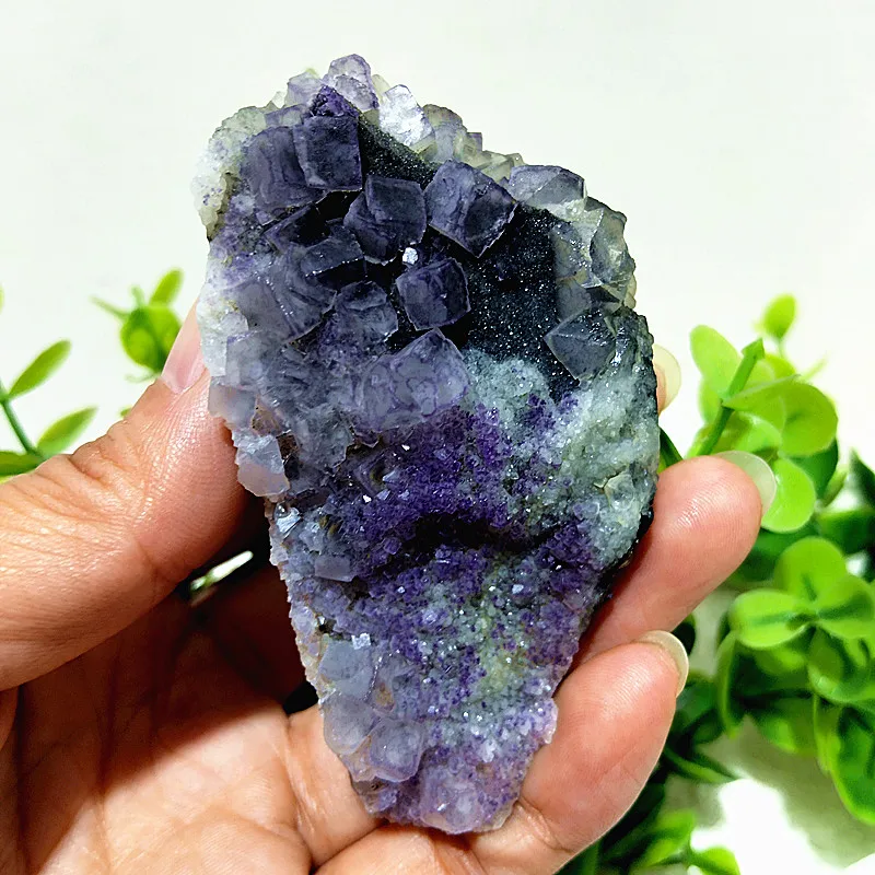Natural Stones Violet Diamond Block Fluorite Mineral Samples Witchcraft Spiritual Healing Chakra Feng Shui Room Decoration