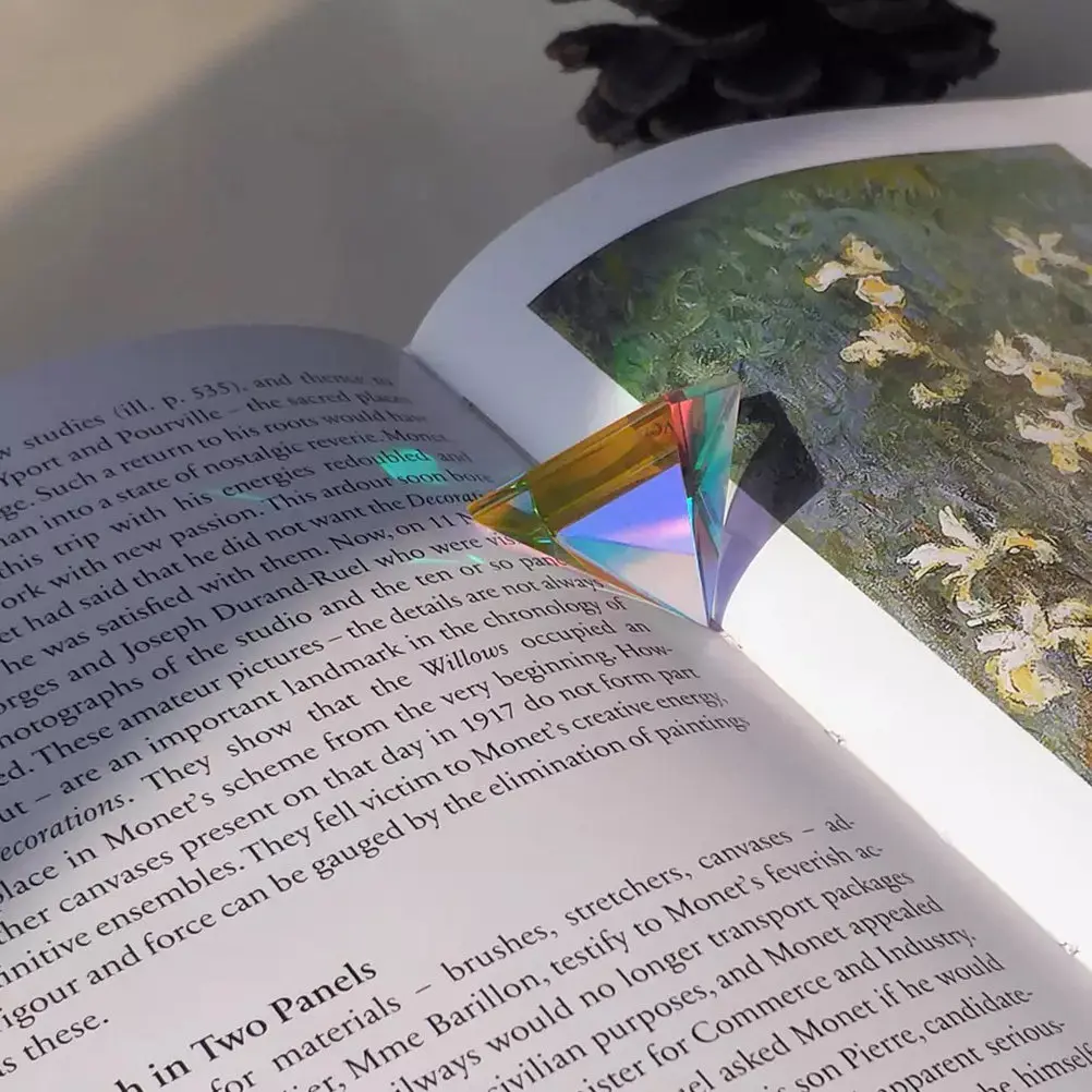 1Pcs Transparent Crystal Glass Pyramid Prism 50x50mm Triangular Rainbow Refractive Home Decor Feng Shui Window Ornament