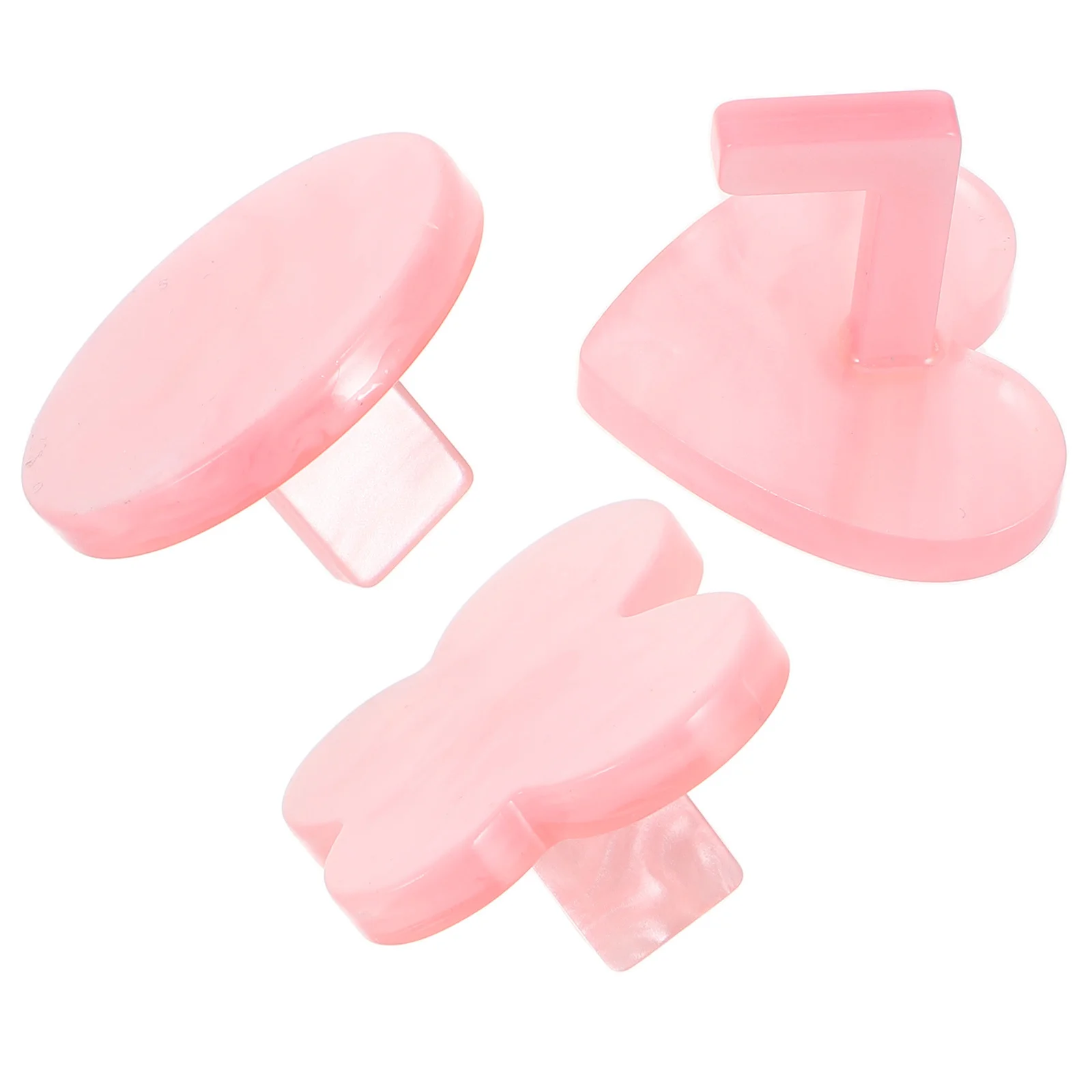 

3Pcs Nail Art Practice Base Heart Round Foil Display Stand for Fake Nails Painting Press on Practice Design