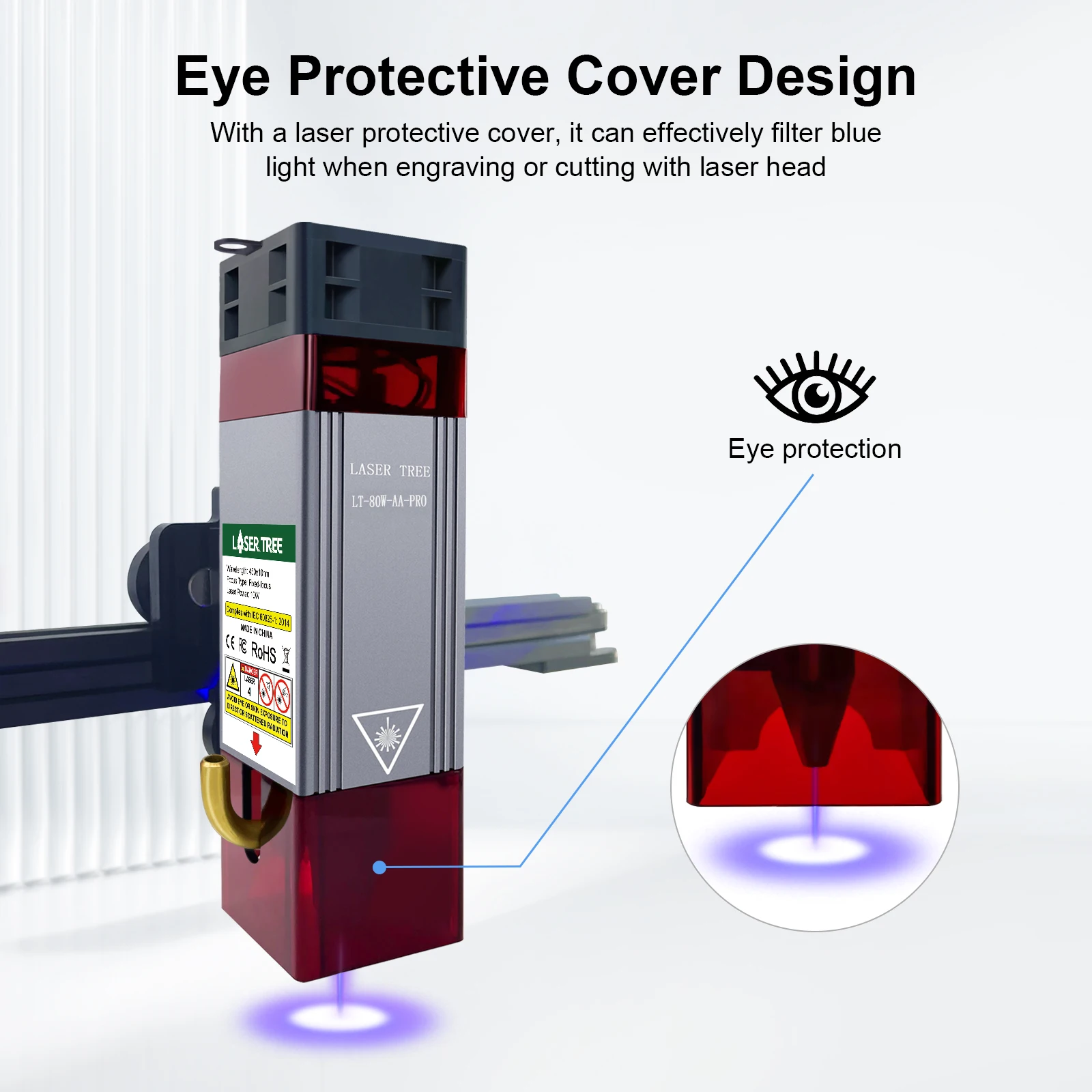 Imagem -05 - Módulo de Potência Óptica Laser Tree com Cabeça Laser Assistida a ar Luz Azul Corte Gravador Ferramentas de Madeira Ttl 10w 450nm