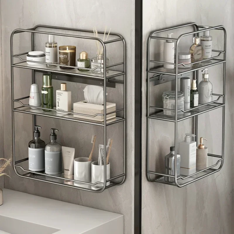 

Wall Mounted Bathroom Shelves for Cosmetics 30cm 2-3 Layer Nordic Minimalist Acrylic Racks Non-Perforated