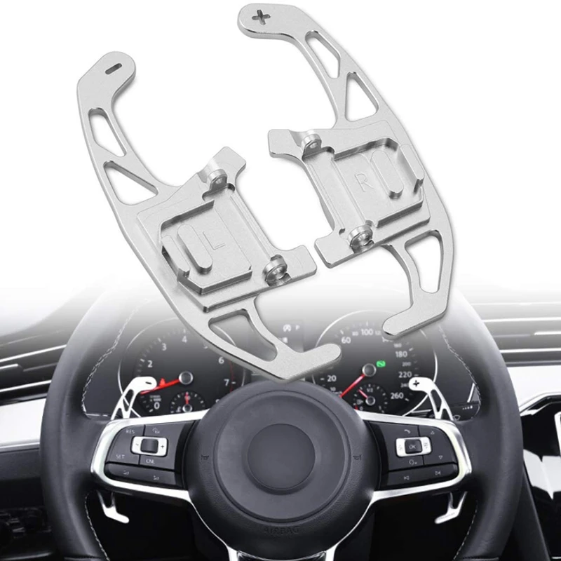 Silver CNC Billet Aluminum Steering Wheels DGS Shift Paddle Shifter Extension For-VW  Golf MK7 GTI R R-Line Scirocco 2