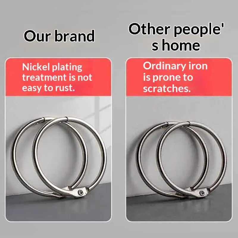 50 Buah Cincin Besi 20/30/40MM untuk Buku Lembar Lepas, Cincin Pengikat, Cincin Spiral, Cincin Besi, Cincin Buku, Cincin Pengikat Lembar Lepas