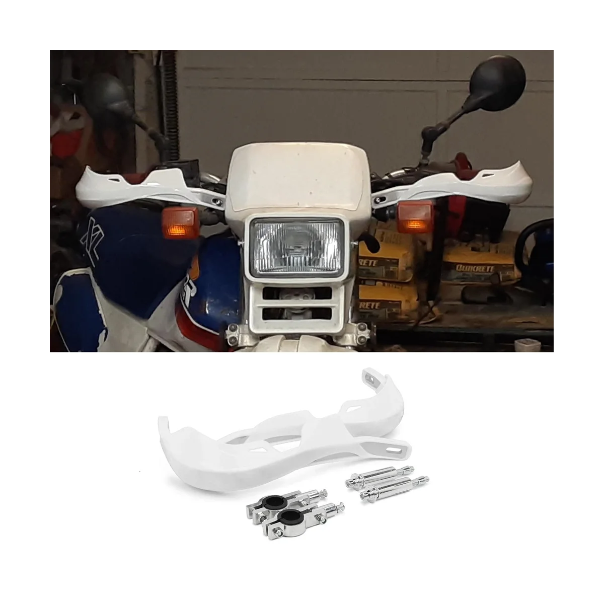 Dirt Guards Handguards Motorcycle Hand Guards Universal for 7/8Inch 22Mm and 1 1/8Inch 28Mm Brush Bar (White)