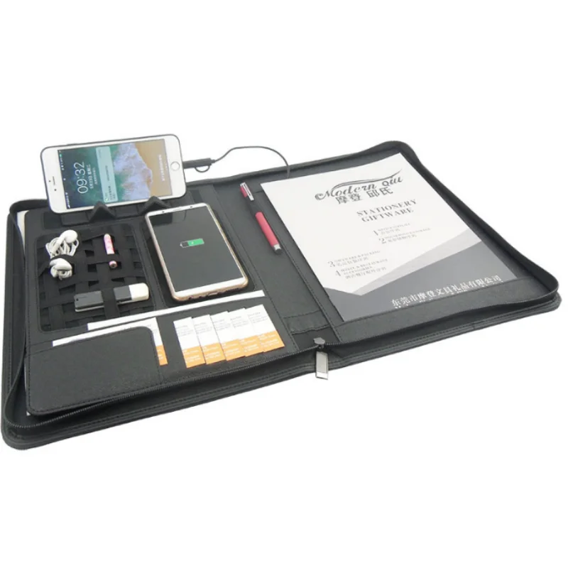 Multifunctional A4 Conference Folder 455 Business Stationery Folder Leather Contract File FoldersTravel Document Folder