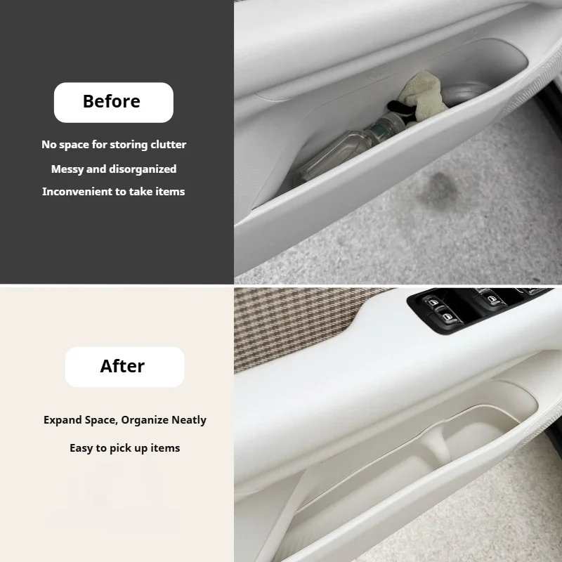 For GWM ORA 5 2026 TPE Front Door Bottom Storage Box Door Groove Organizer Storage Tray Interior Accessories 2