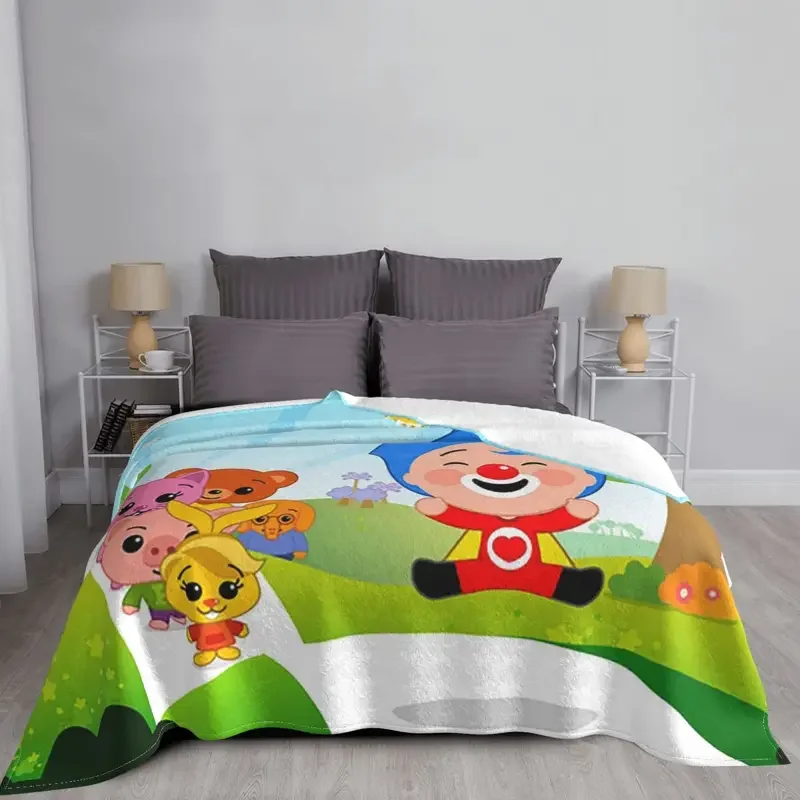 Plim Plim Anime Cartoon Flannel Throw Blankets cute for kids children Blankets for Bedding Office Ultra-Soft Bedspread