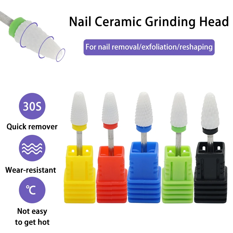 DDQ Ceramic Nail Drill Bits Set Professional Coarse Medium Fine Grit Manicure Drill Bit